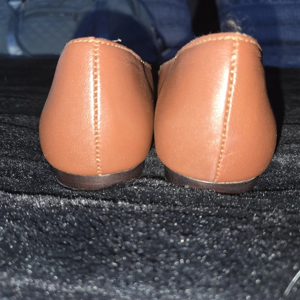 Array Slip On Square Toe Leather Flats, Size 7.5N